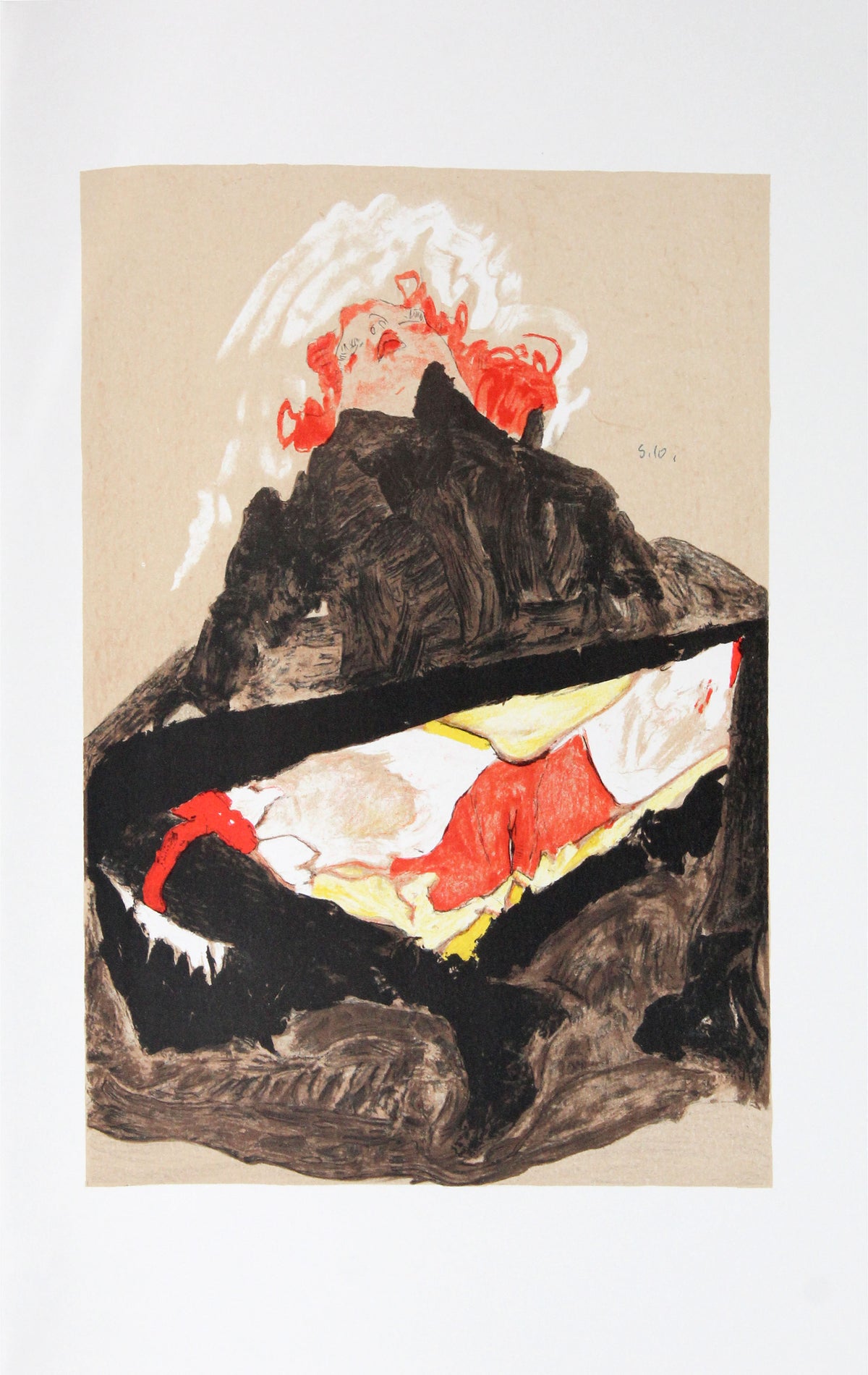 Egon Schiele - Red Haired girl with Spread Legs