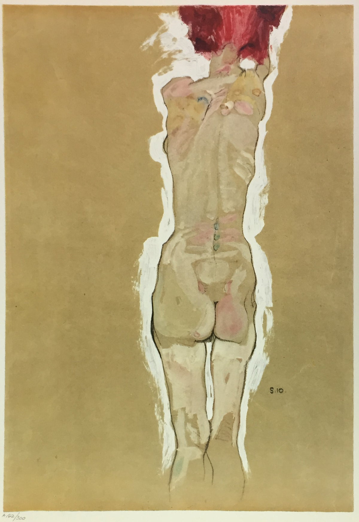 Egon Schiele - Nude Girl, Back View