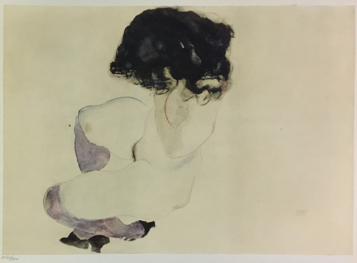 Egon Schiele - Nude with Purple Stockings