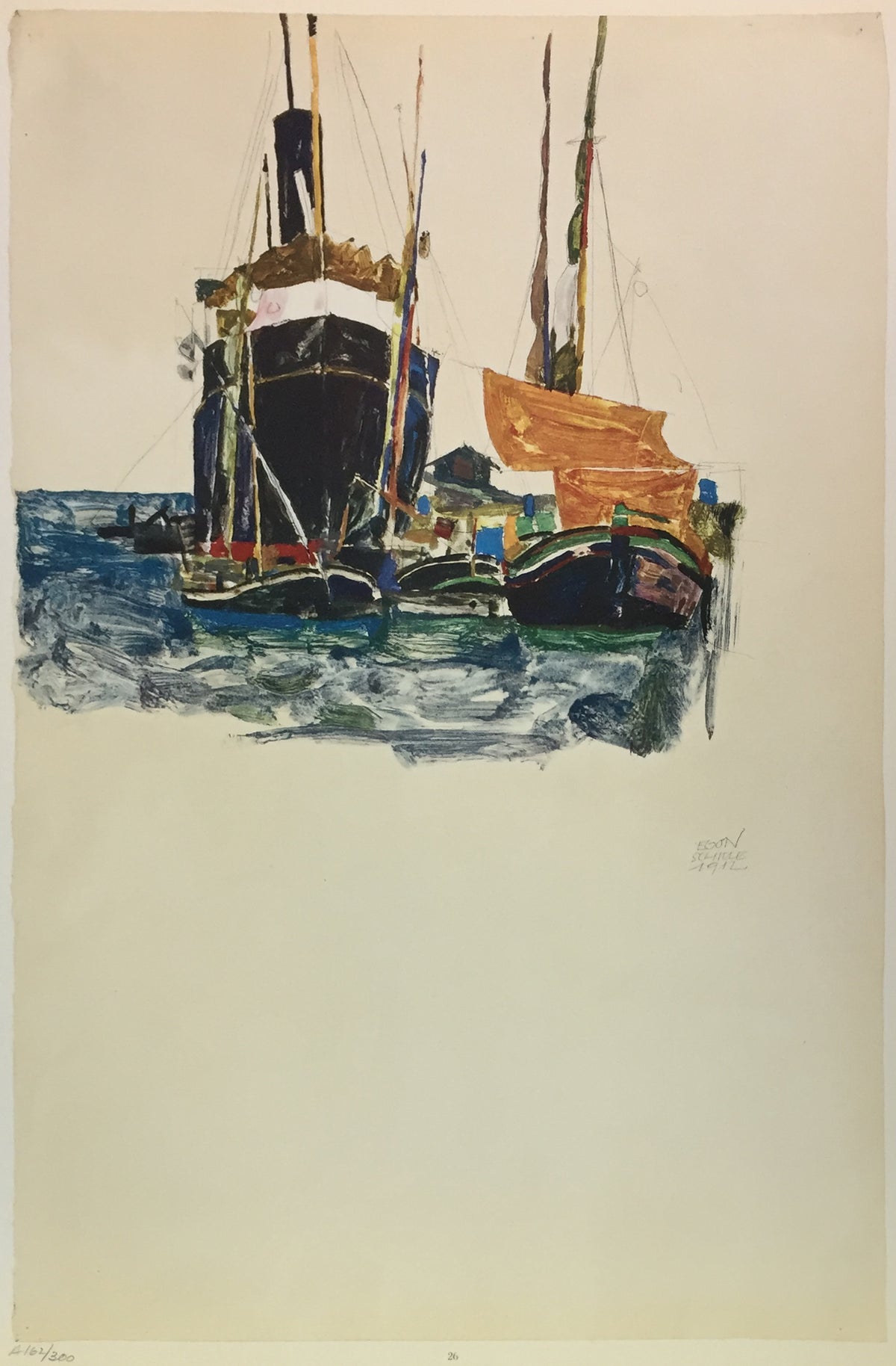 Egon Schiele - Boats at Trieste