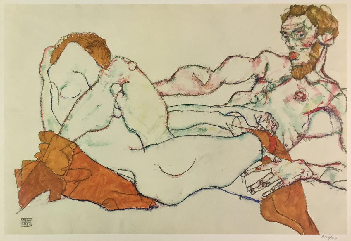 Egon Schiele - Lovers Embracing