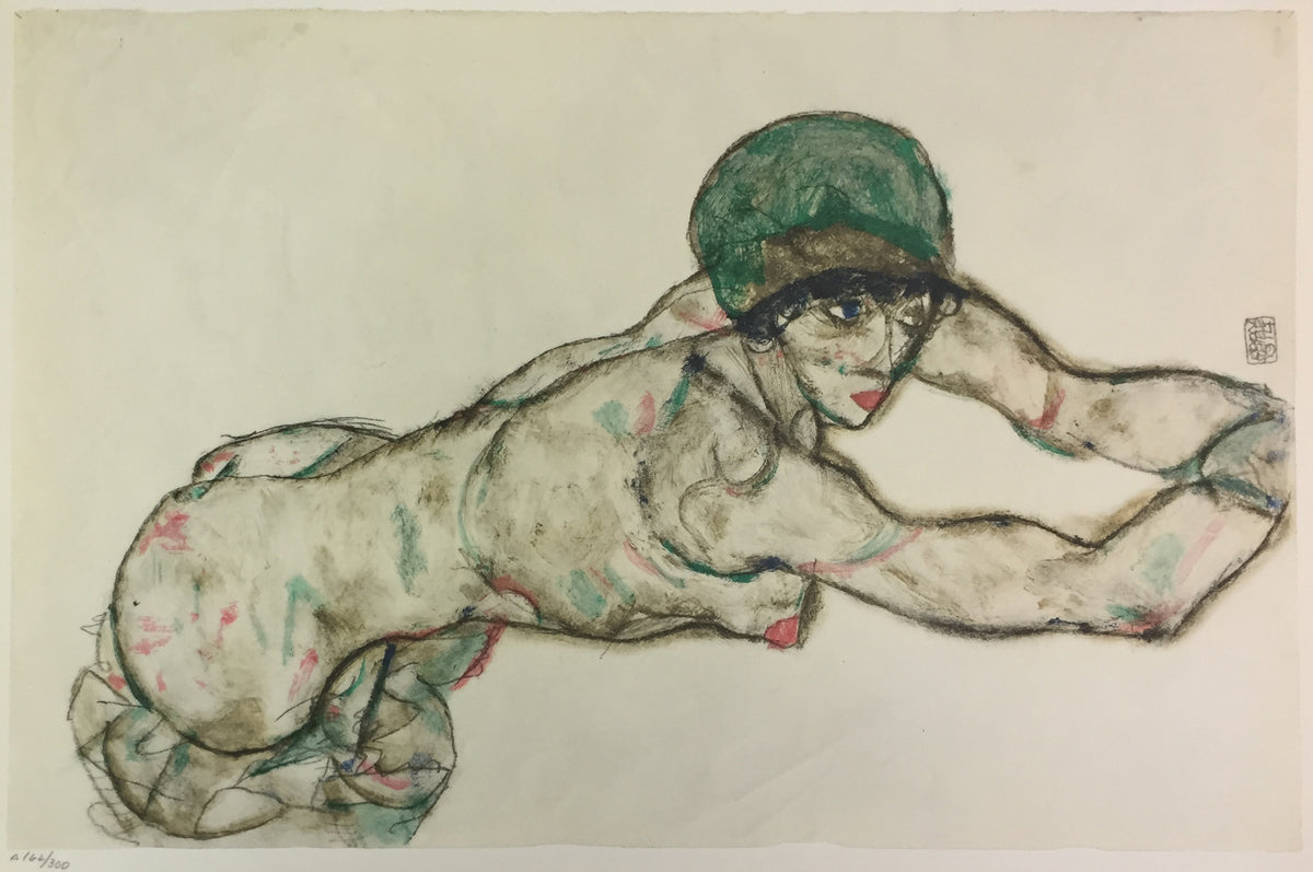 Egon Schiele - Female Nude Facing Right