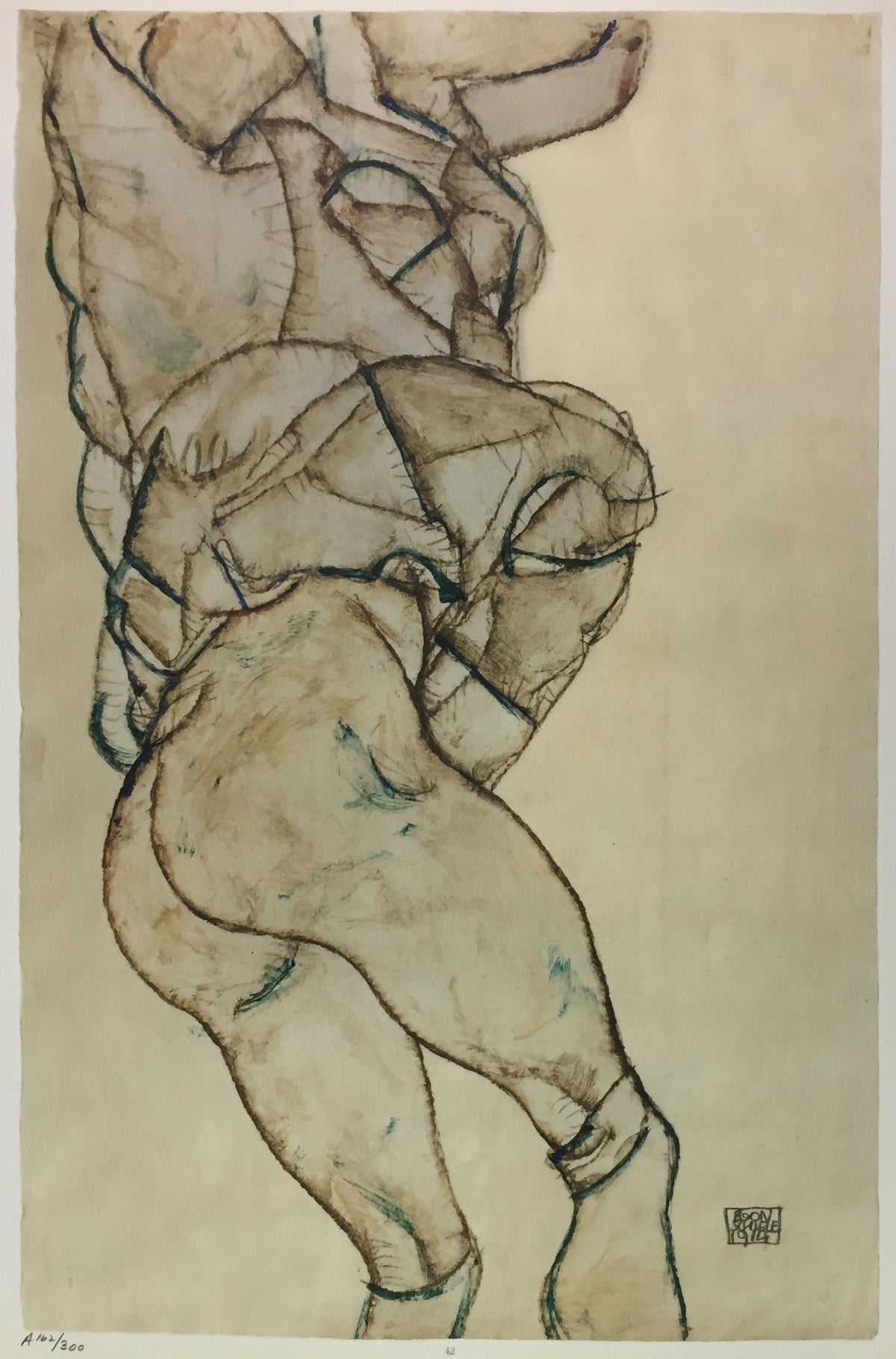 Egon Schiele - Side View of Half Length Nude