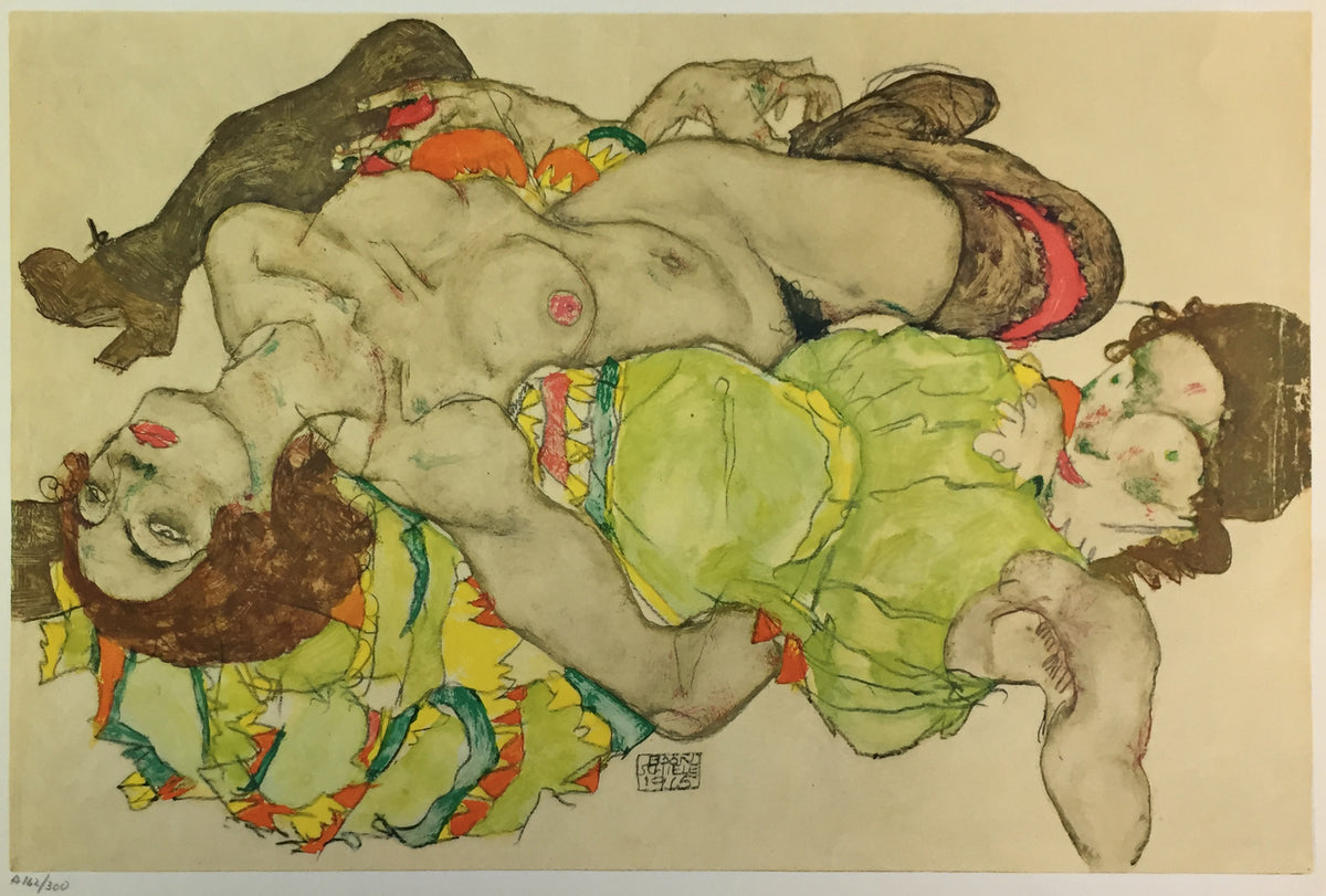 Egon Schiele - Two Reclining Models Entwined