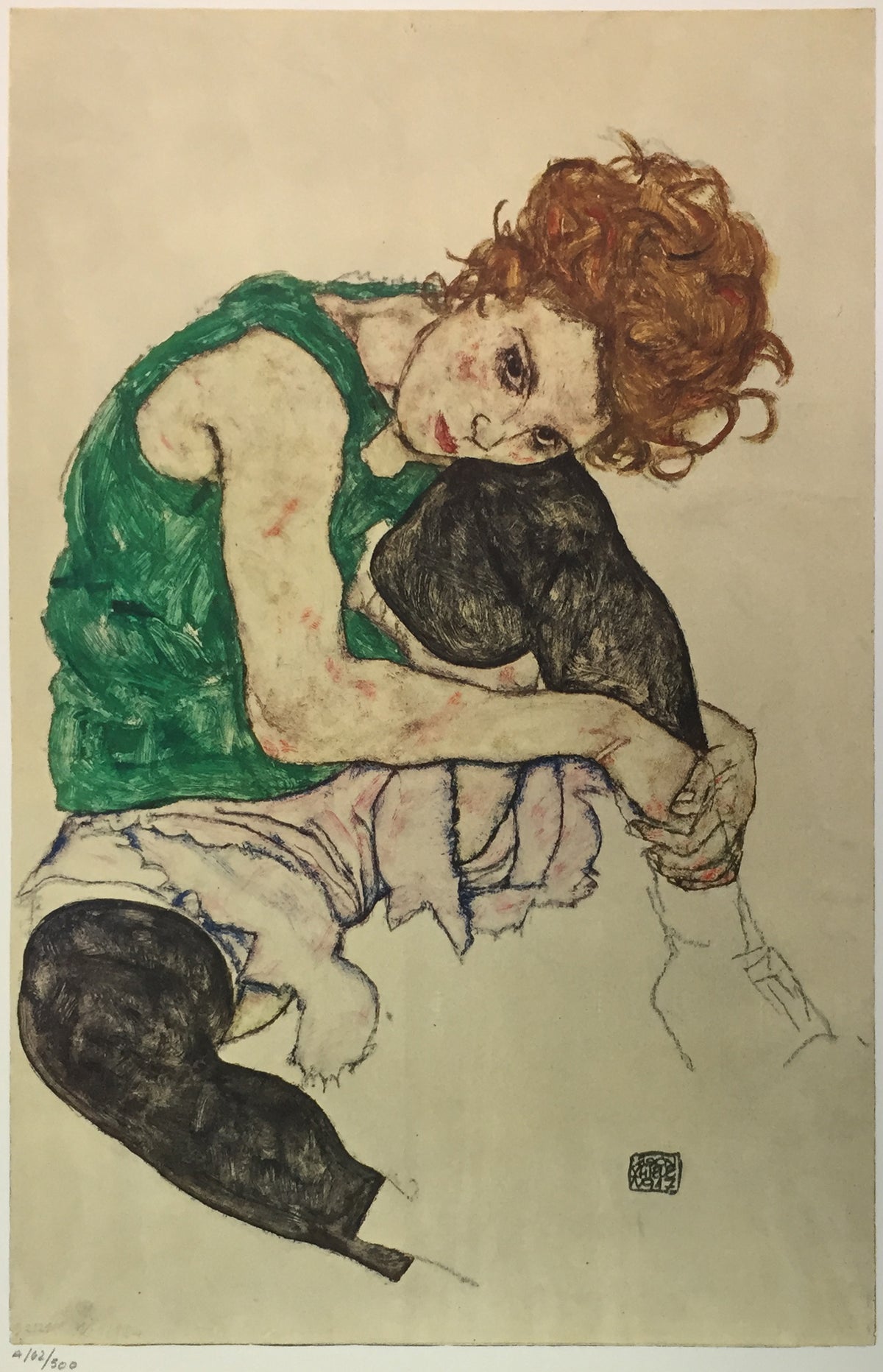 Egon Schiele - Woman Seated with Left Leg Pulled Up