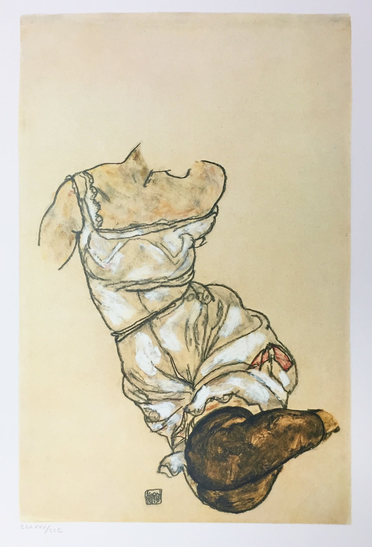 Egon Schiele - Torso in Petticoat and Black Stockings 1917