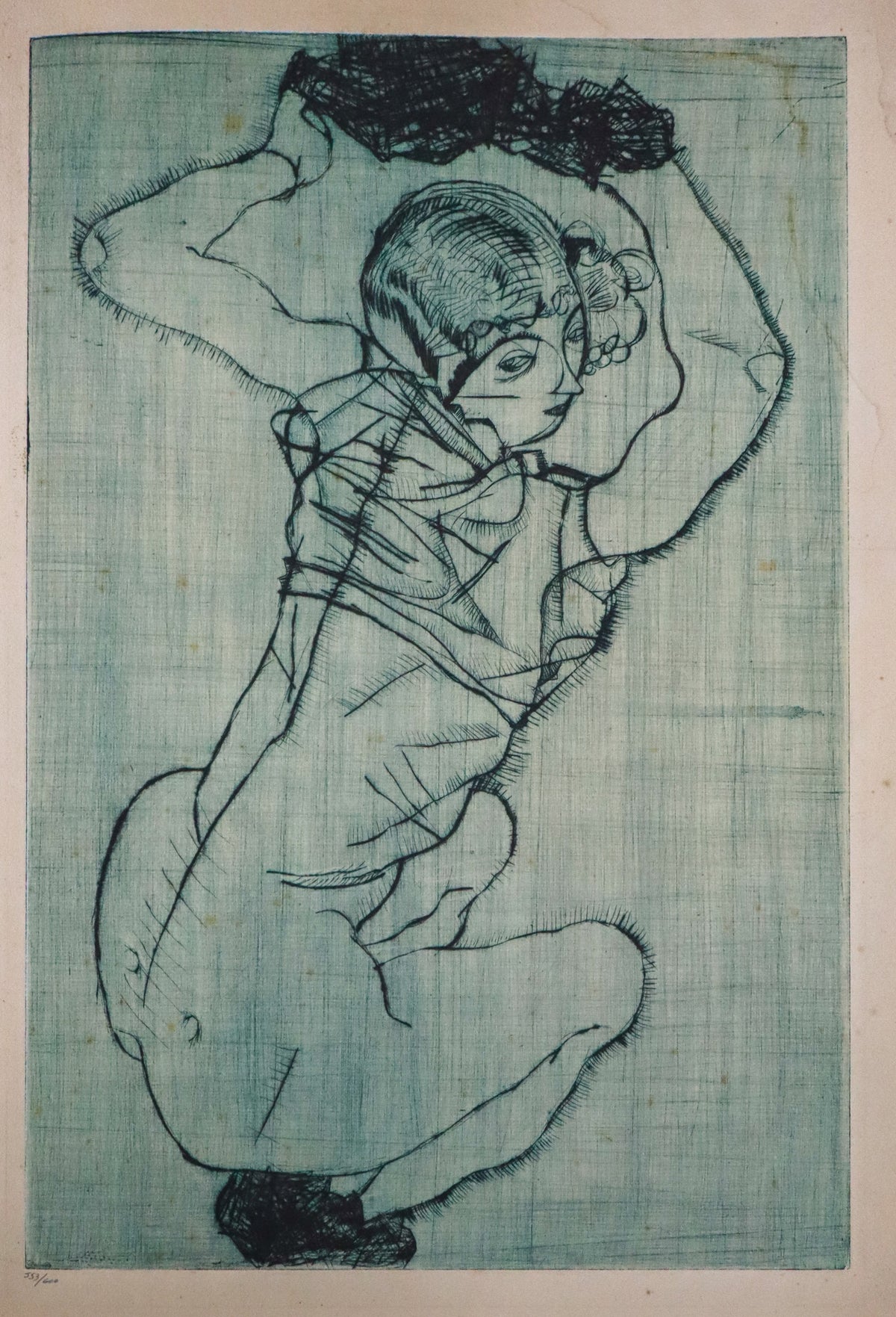 Egon Schiele - Knieendes Madchen