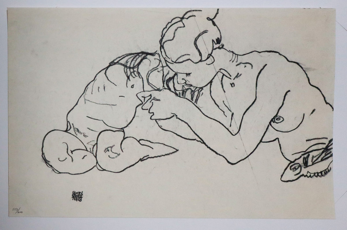 Egon Schiele - Zwei Sich Kussende
