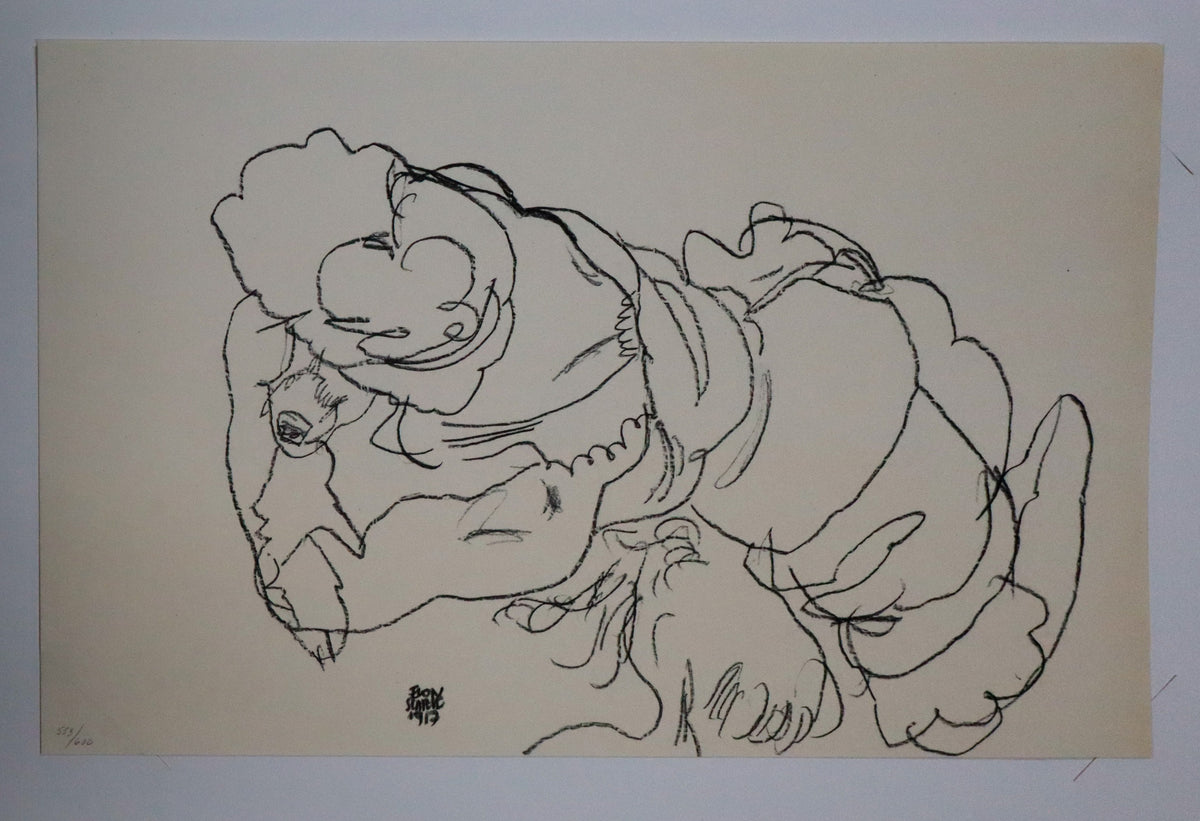 Egon Schiele - Edith Schile mit Hund Lord (Egon Schiele with dog Lord)
