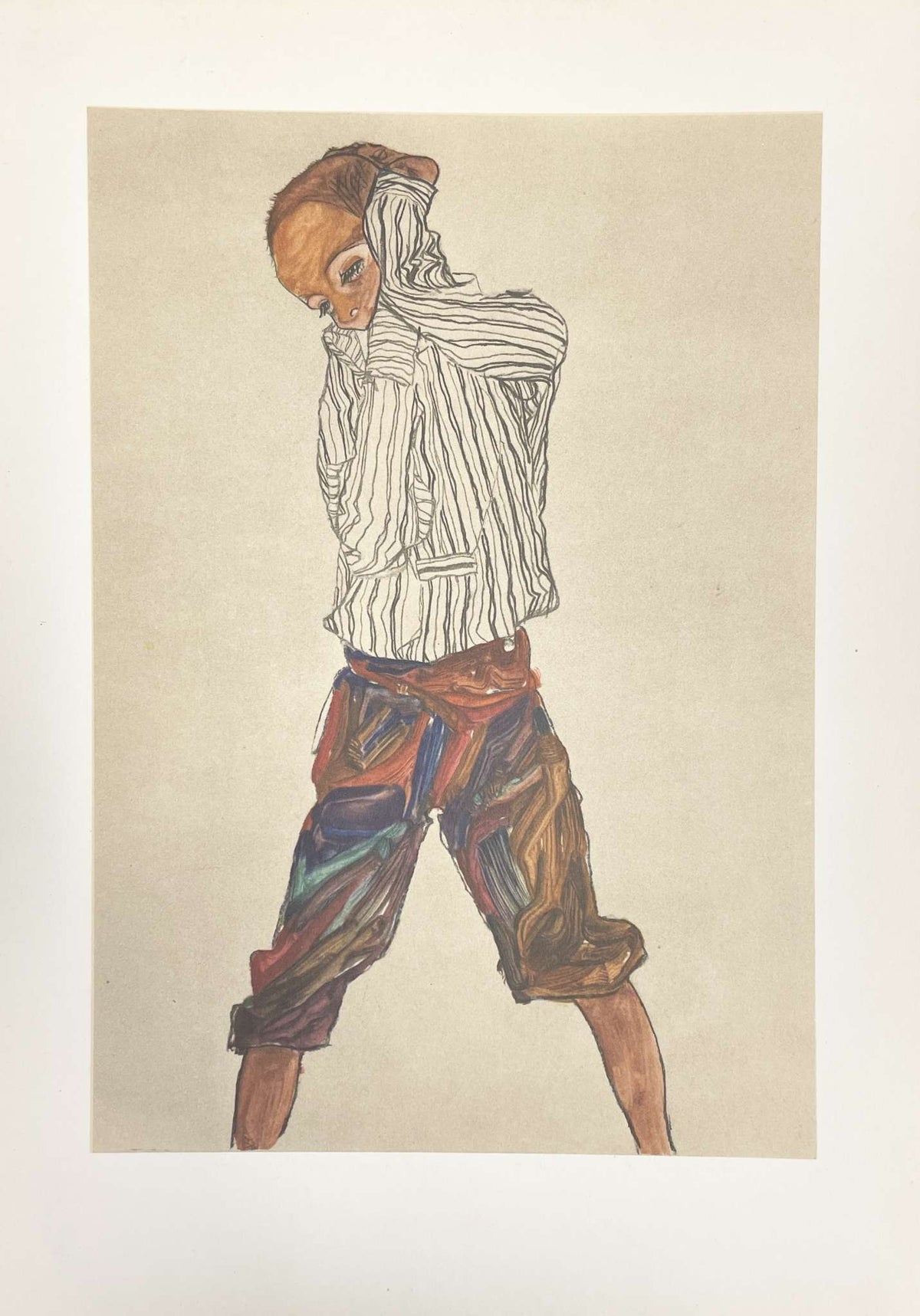 Egon Schiele - Boy in Striped Shirt