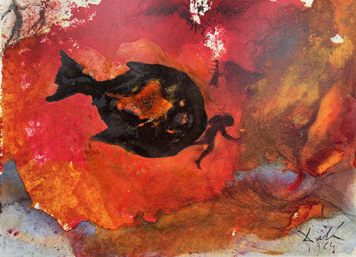 Jonah In The Belly Of The Fish by Salvador Dali, 1969 fine art lithograph
