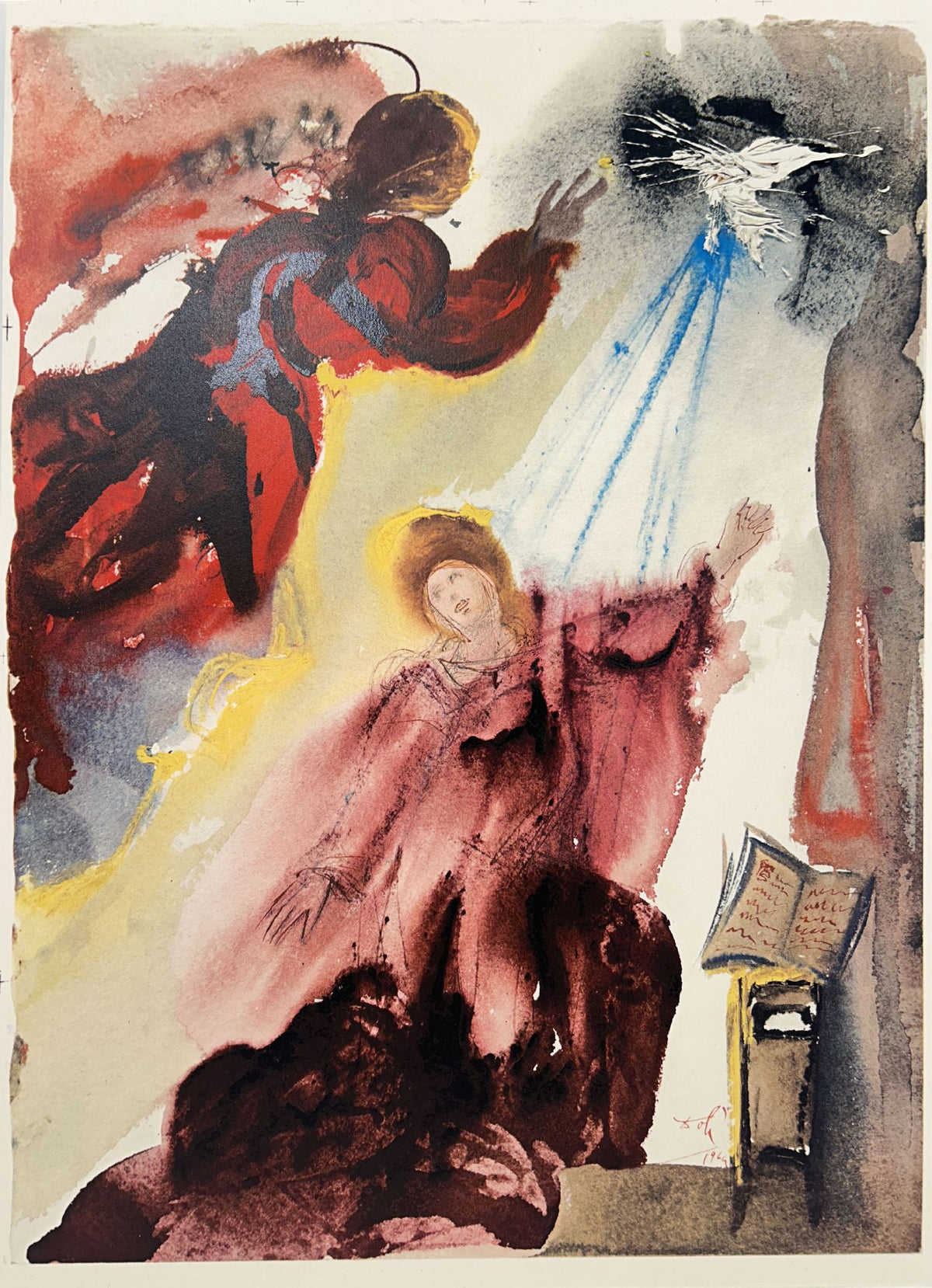 The Annunciation To Mary by Salvador Dali, 1969 fine art lithograph