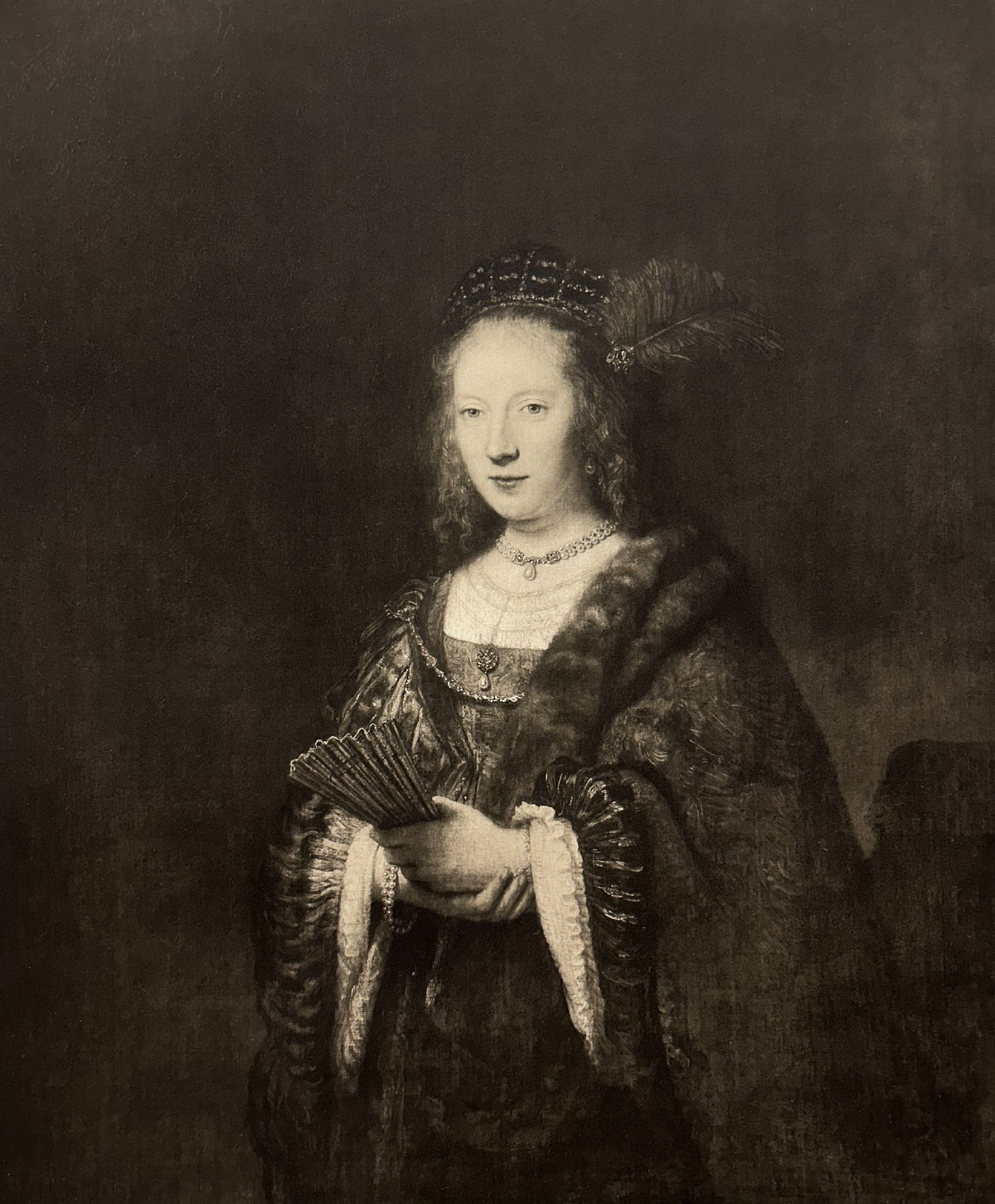 Rembrandt van Rijn - Portrait Of A Woman With A Fan