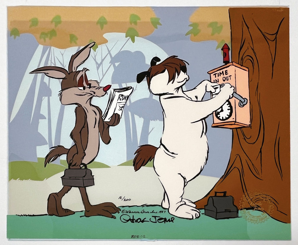Chuck Jones - Hello Ralph Hello Sam (Hand Painted and Signed)