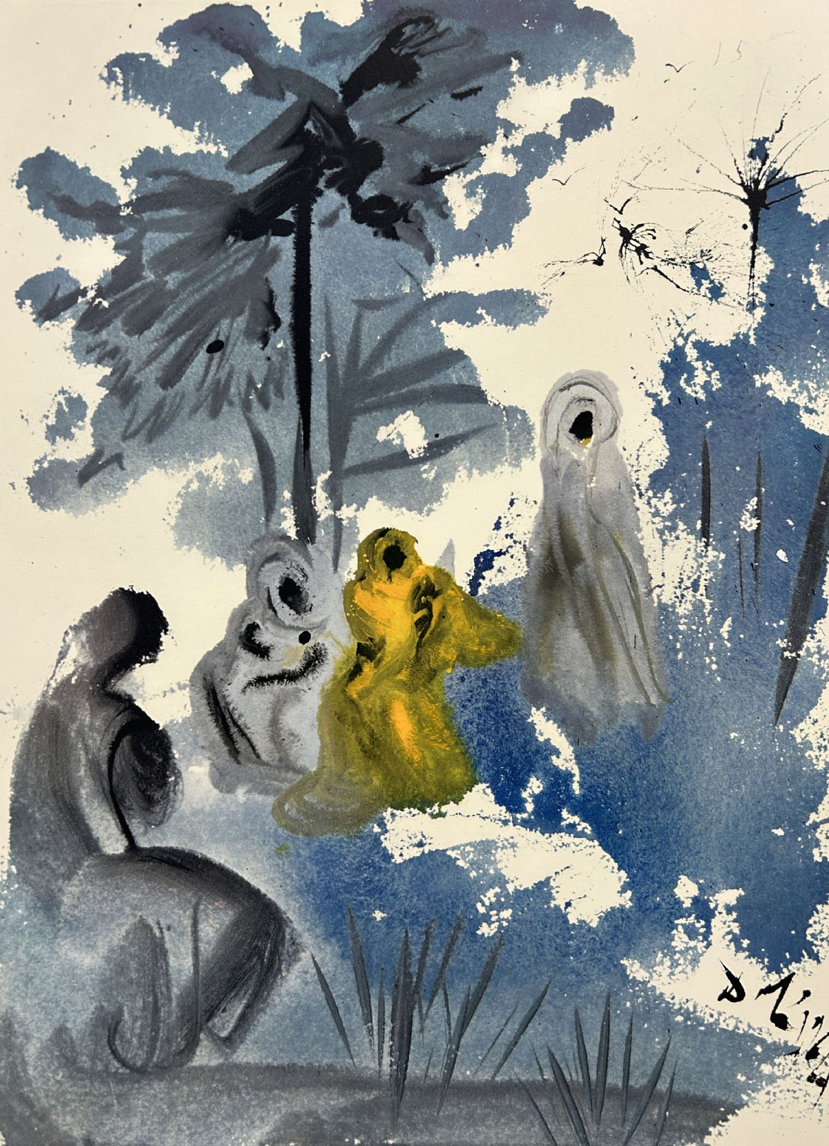 The Family of Ruth, The Moabite by Salvador Dali, 1969 fine art lithograph