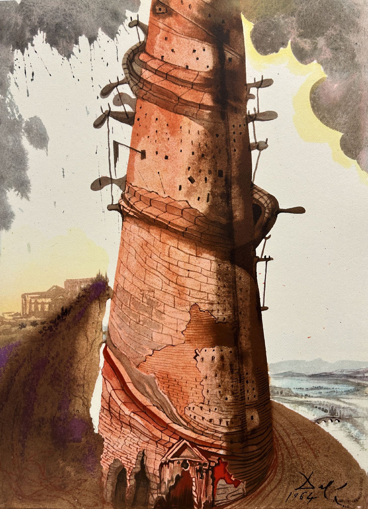The Tower Of Babel by Salvador Dali, 1969 fine art lithograph