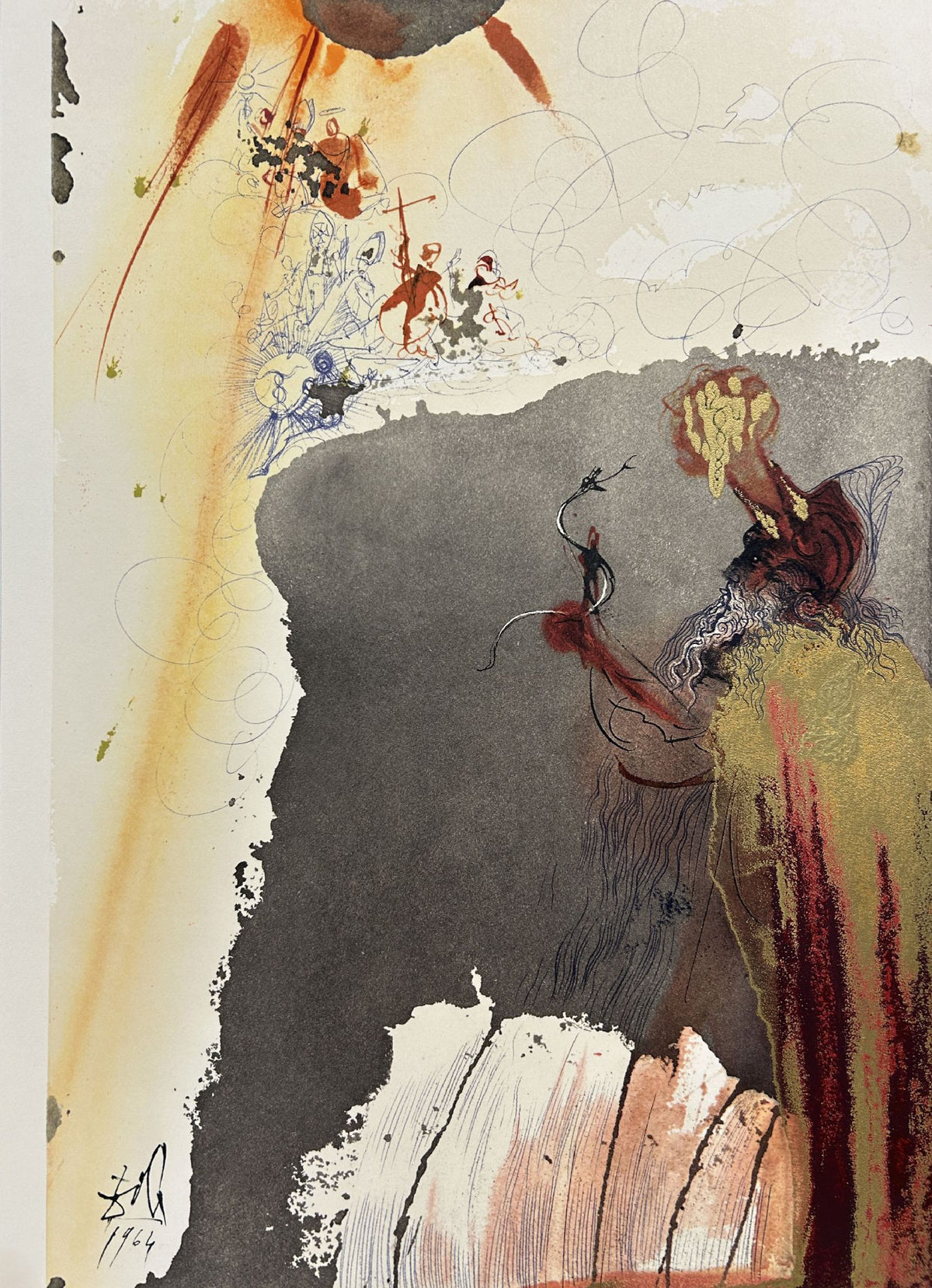 Water Came Out Of The Rock by Salvador Dali, 1969 fine art lithograph