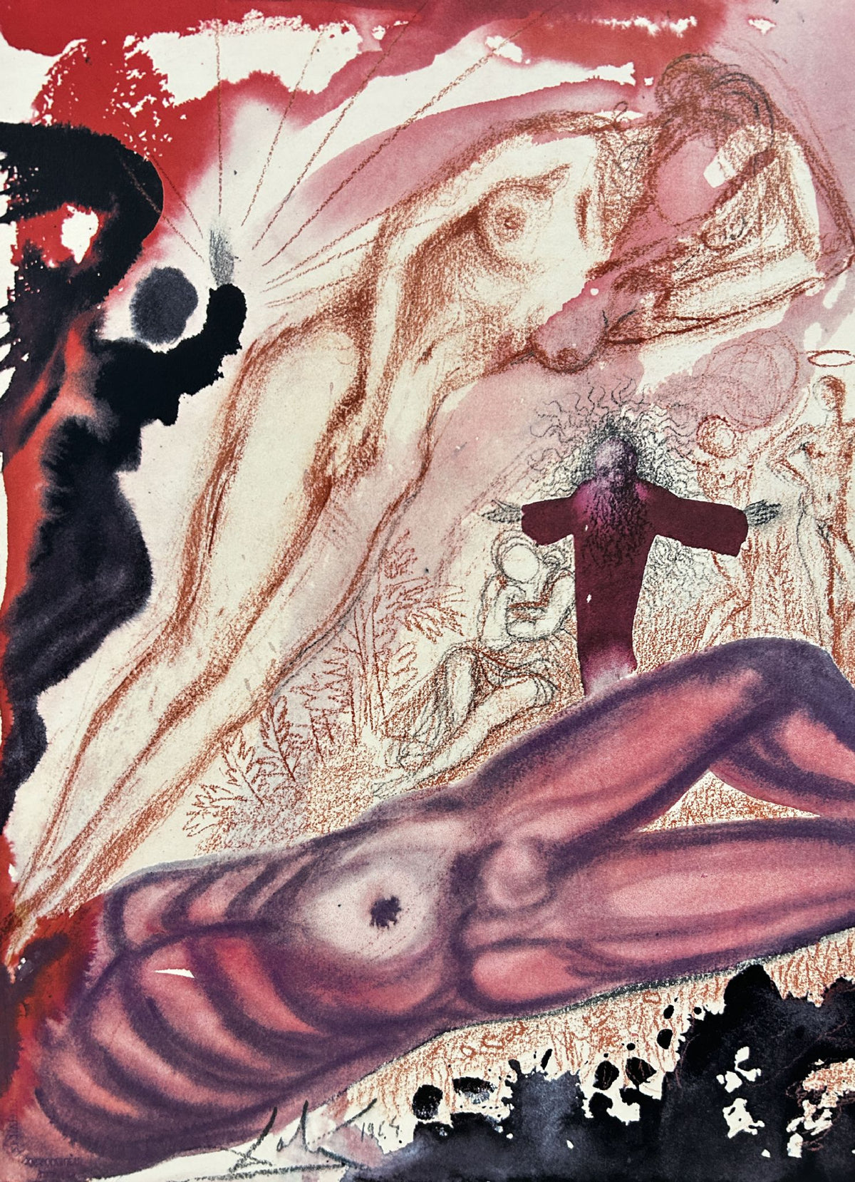 Woman From The Side of Man by Salvador Dali, 1969 fine art lithograph